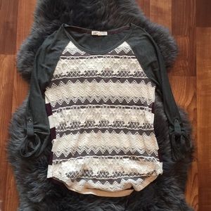 Stripped top with lace